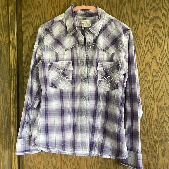 Purple Panhandle Slim‎ Pearl Snap M - Picture 1 of 5